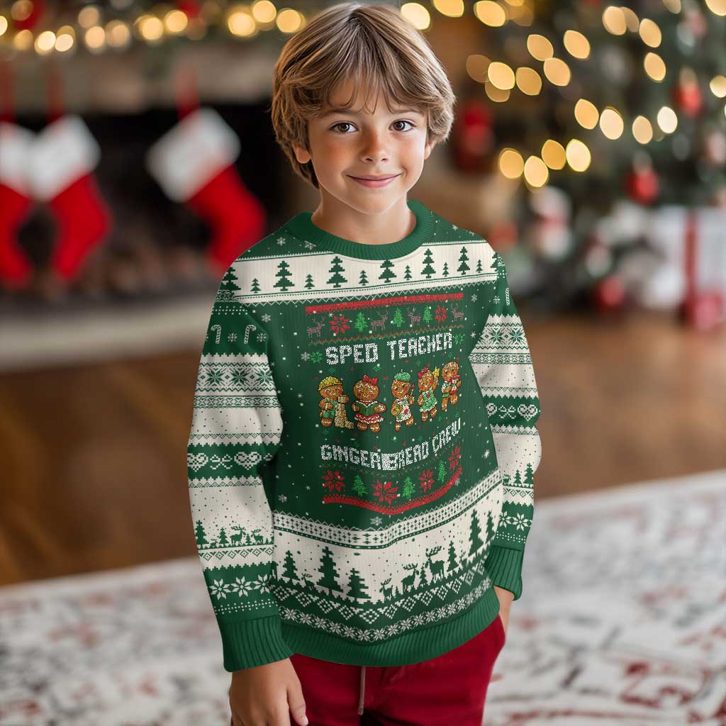 Gingerbread SPED Teacher Ugly Christmas Sweater Xmas Special Education Crew Gift TS12