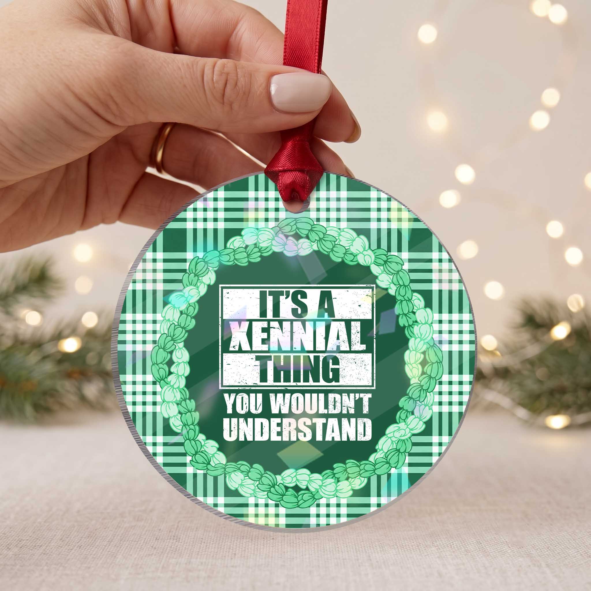 It's A Xennial Thing You Wouldn't Understand Holographic Acrylic Ornament Distressed Retro Graphic TS02