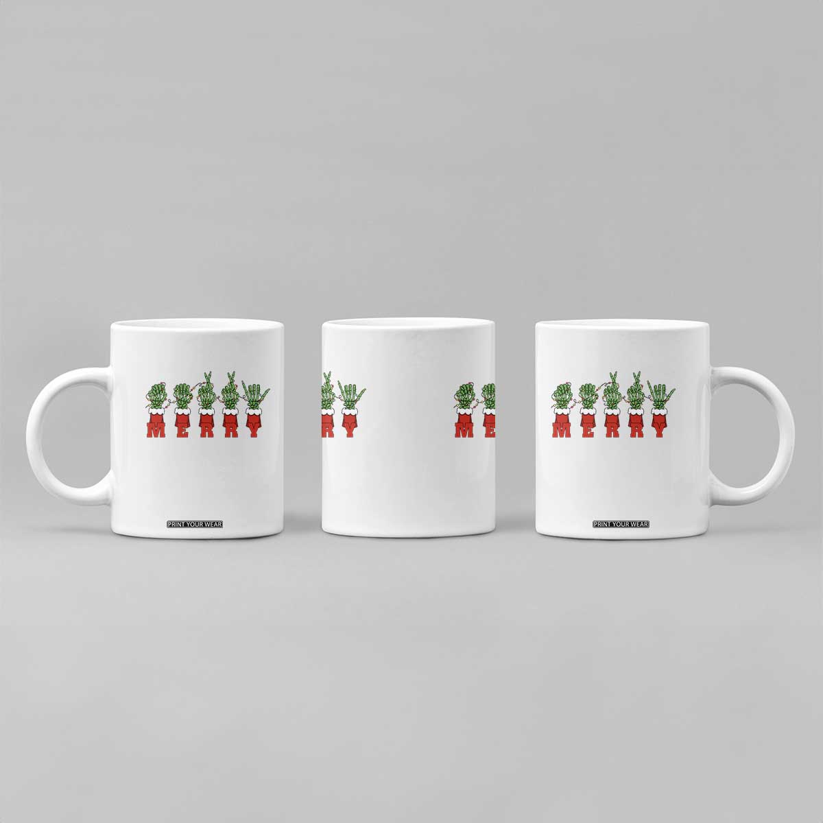 Merry ASL Christmas Skeleton Hands Coffee Mug Sign Language SPED Teacher Educator Life TS12
