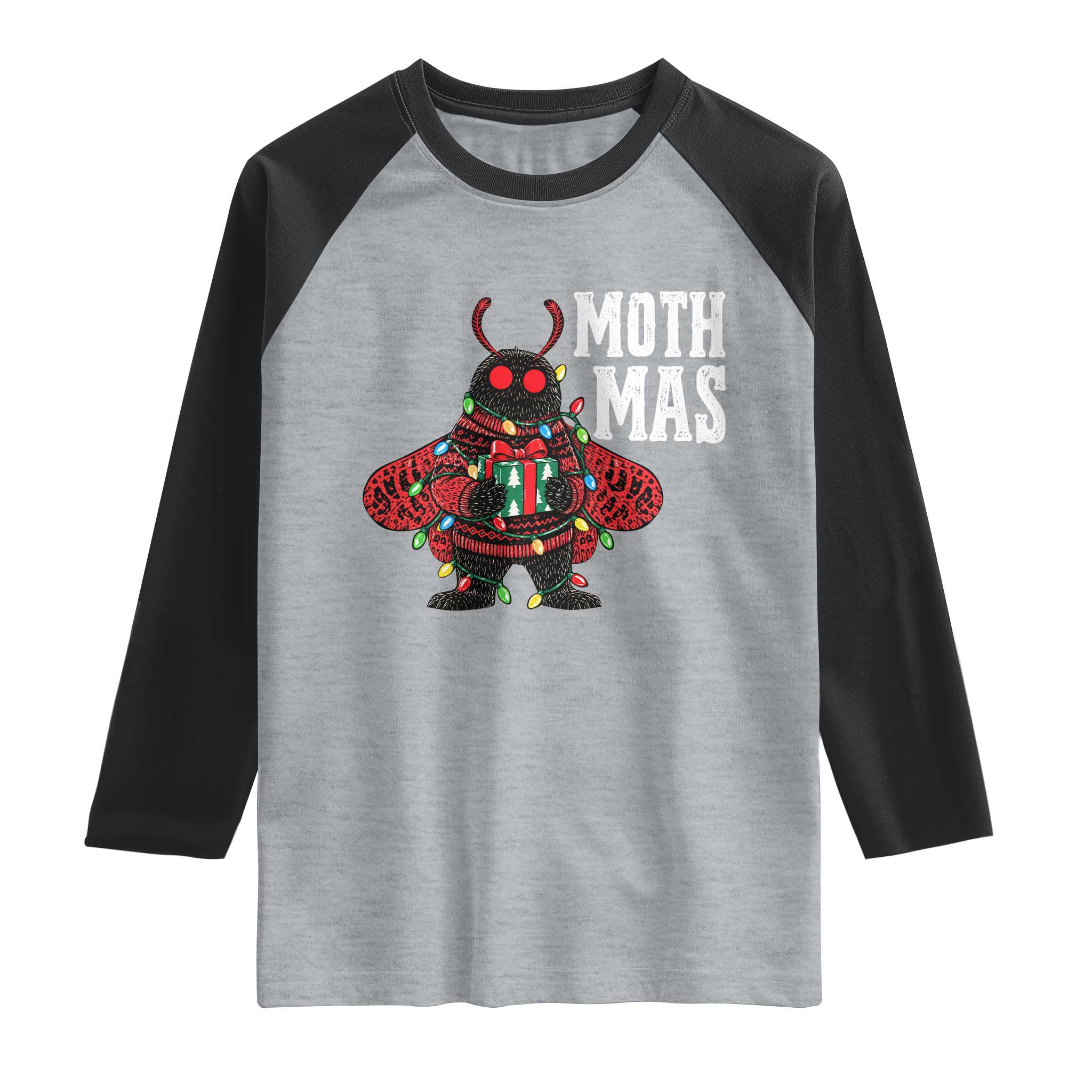 Merry Mothmas Cute Mothman Christmas Raglan Shirt TS10