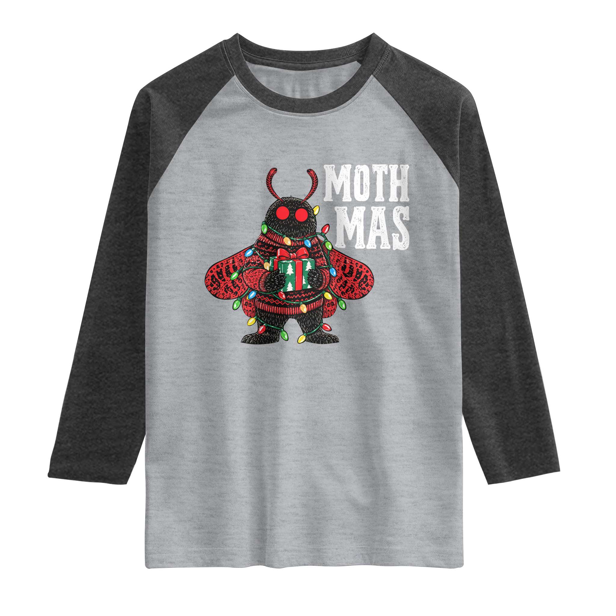 Merry Mothmas Cute Mothman Christmas Raglan Shirt TS10