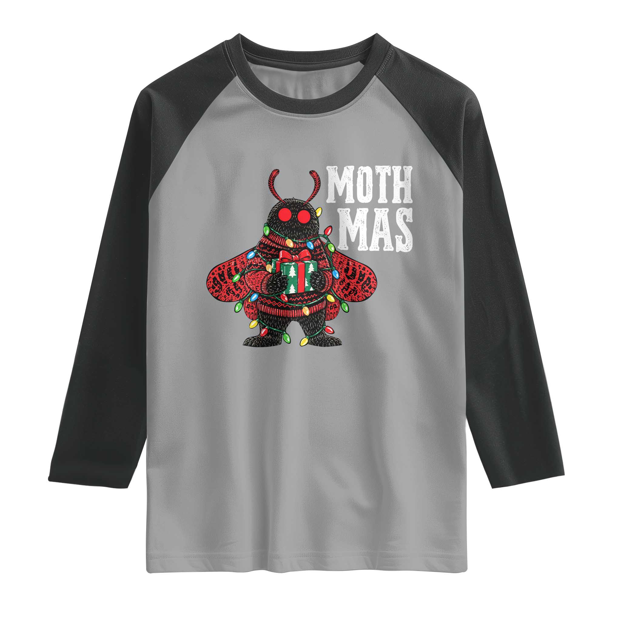Merry Mothmas Cute Mothman Christmas Raglan Shirt TS10