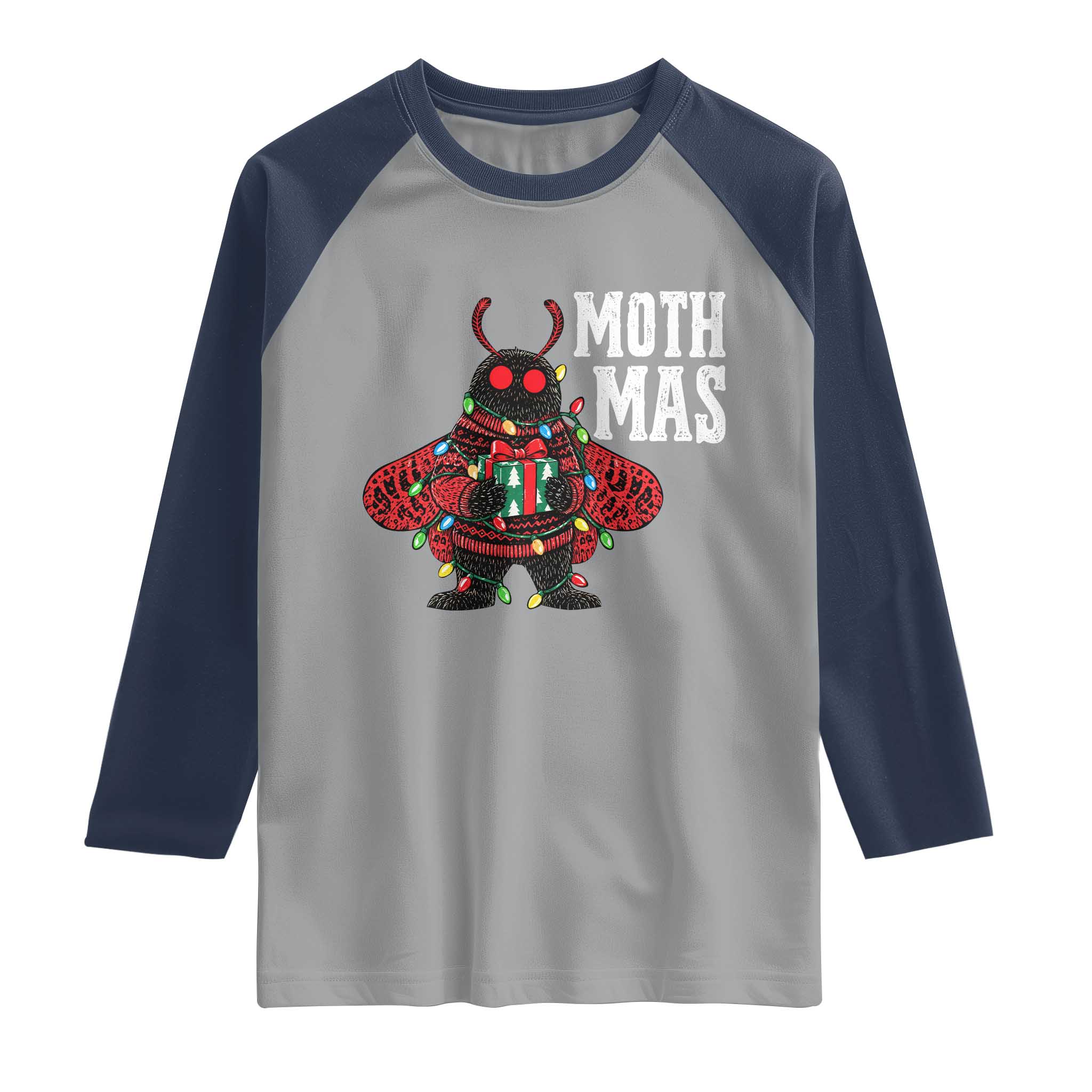 Merry Mothmas Cute Mothman Christmas Raglan Shirt TS10