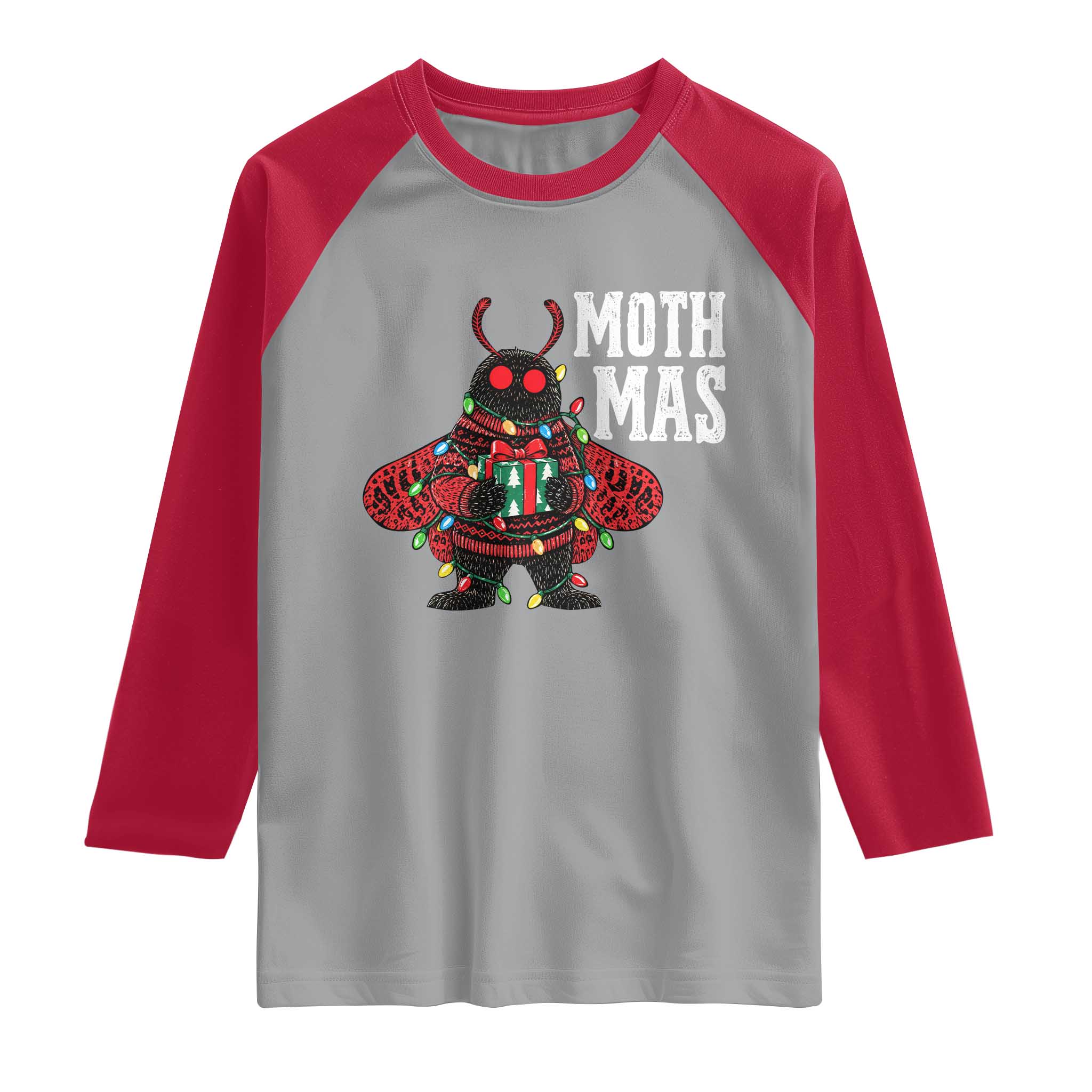 Merry Mothmas Cute Mothman Christmas Raglan Shirt TS10