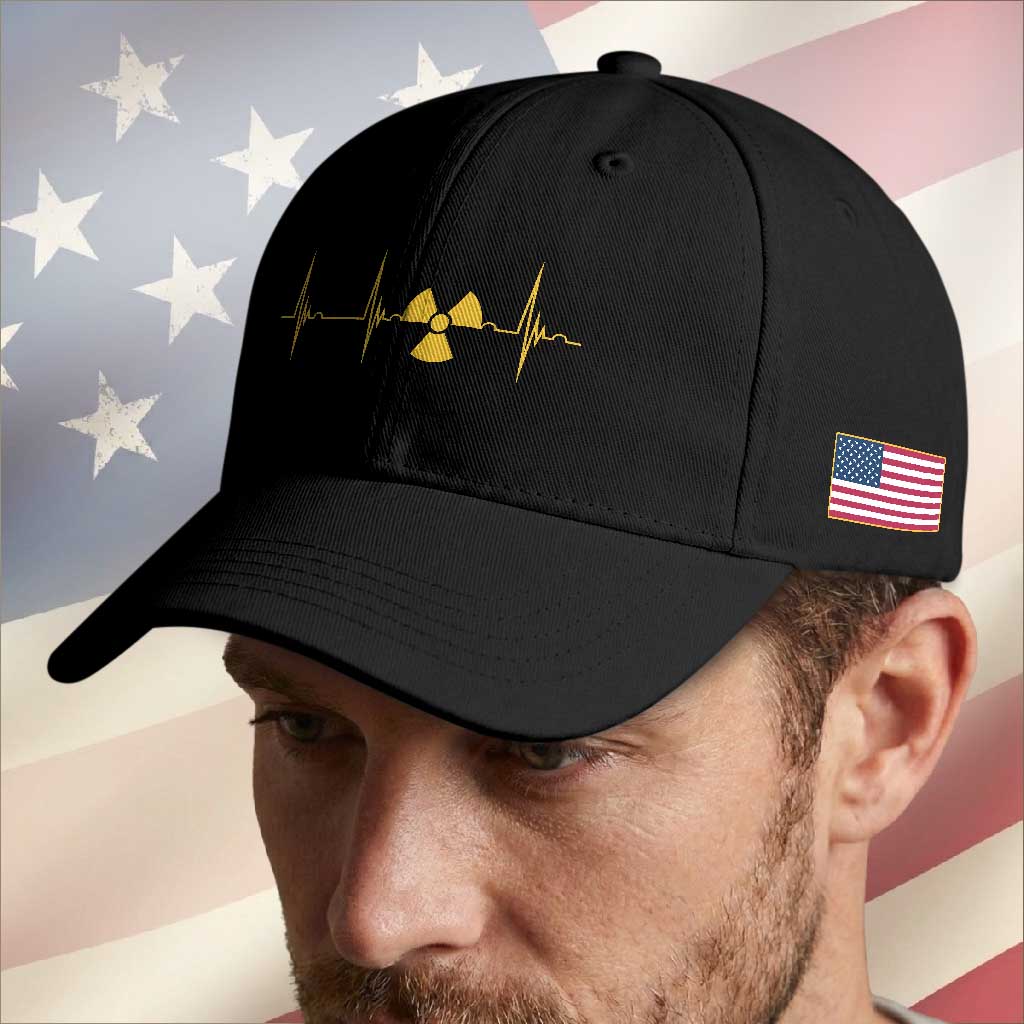 Radiology Tech Heartbeat ECG Pulse Trefoil Radiation Symbol Baseball Cap TS11