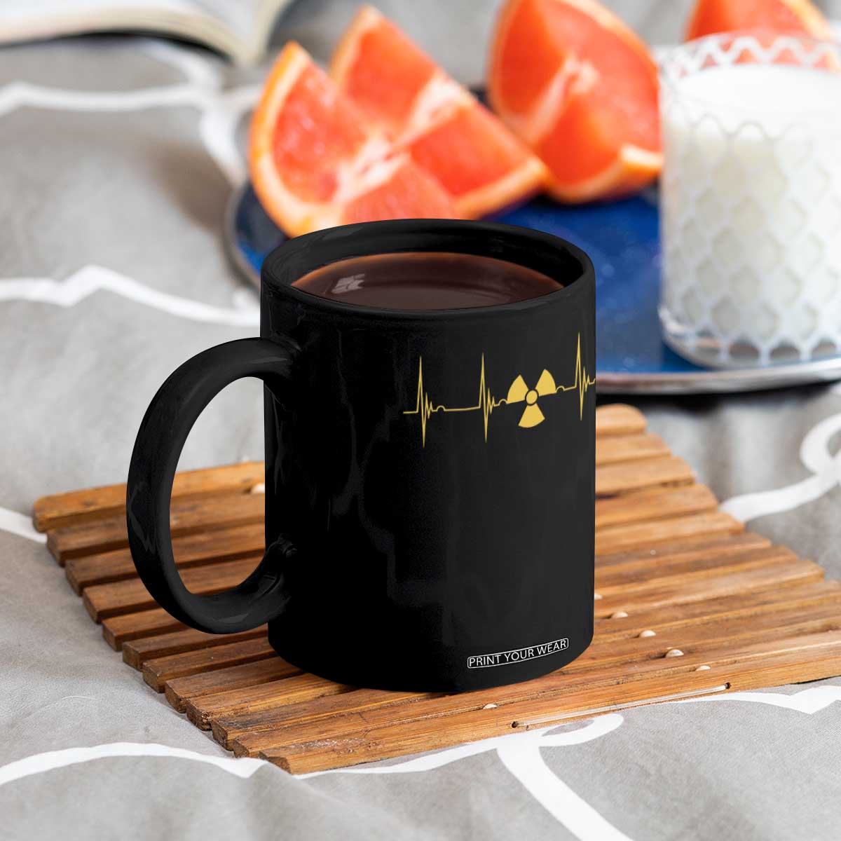Radiology Tech Heartbeat ECG Pulse Trefoil Radiation Symbol Coffee Mug TS11