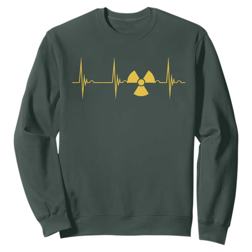 Radiology Tech Heartbeat ECG Pulse Trefoil Radiation Symbol Sweatshirt TS11