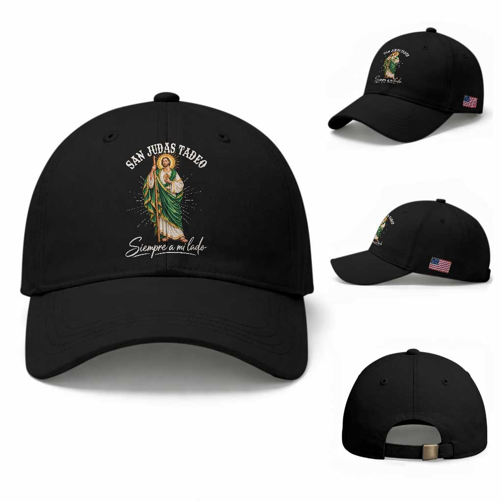 San Judas Tadeo Siempre A Mi Lado Sunburst Catholic Graphic Baseball Cap TS02