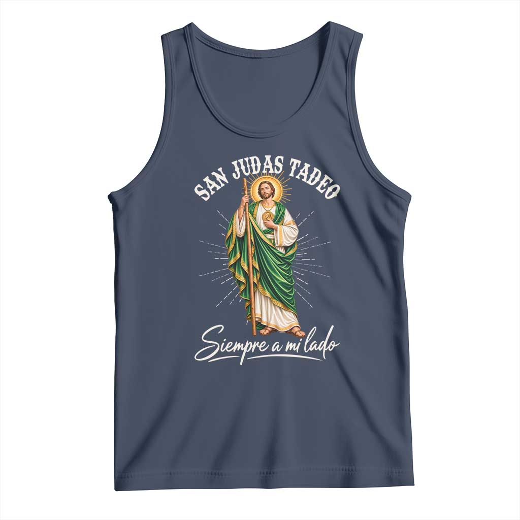 San Judas Tadeo Siempre A Mi Lado Sunburst Catholic Graphic Tank Top TS02