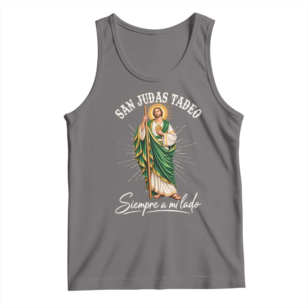 San Judas Tadeo Siempre A Mi Lado Sunburst Catholic Graphic Tank Top TS02