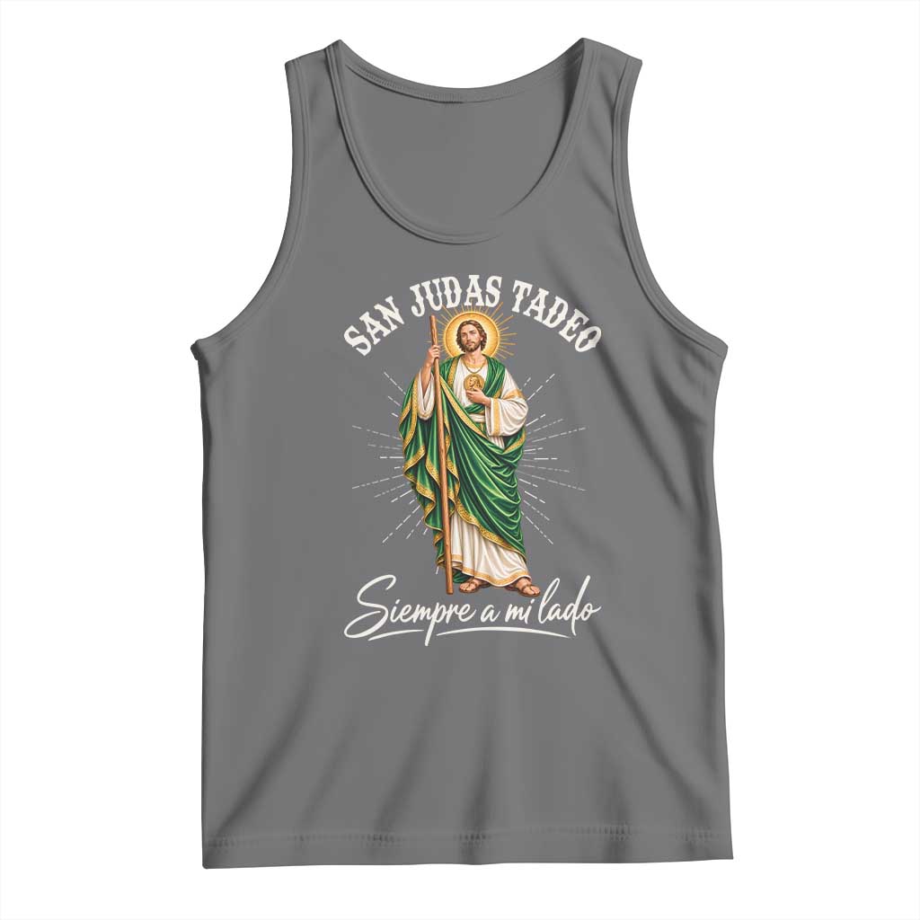 San Judas Tadeo Siempre A Mi Lado Sunburst Catholic Graphic Tank Top TS02