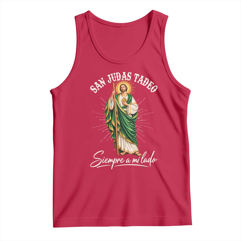 San Judas Tadeo Siempre A Mi Lado Sunburst Catholic Graphic Tank Top TS02