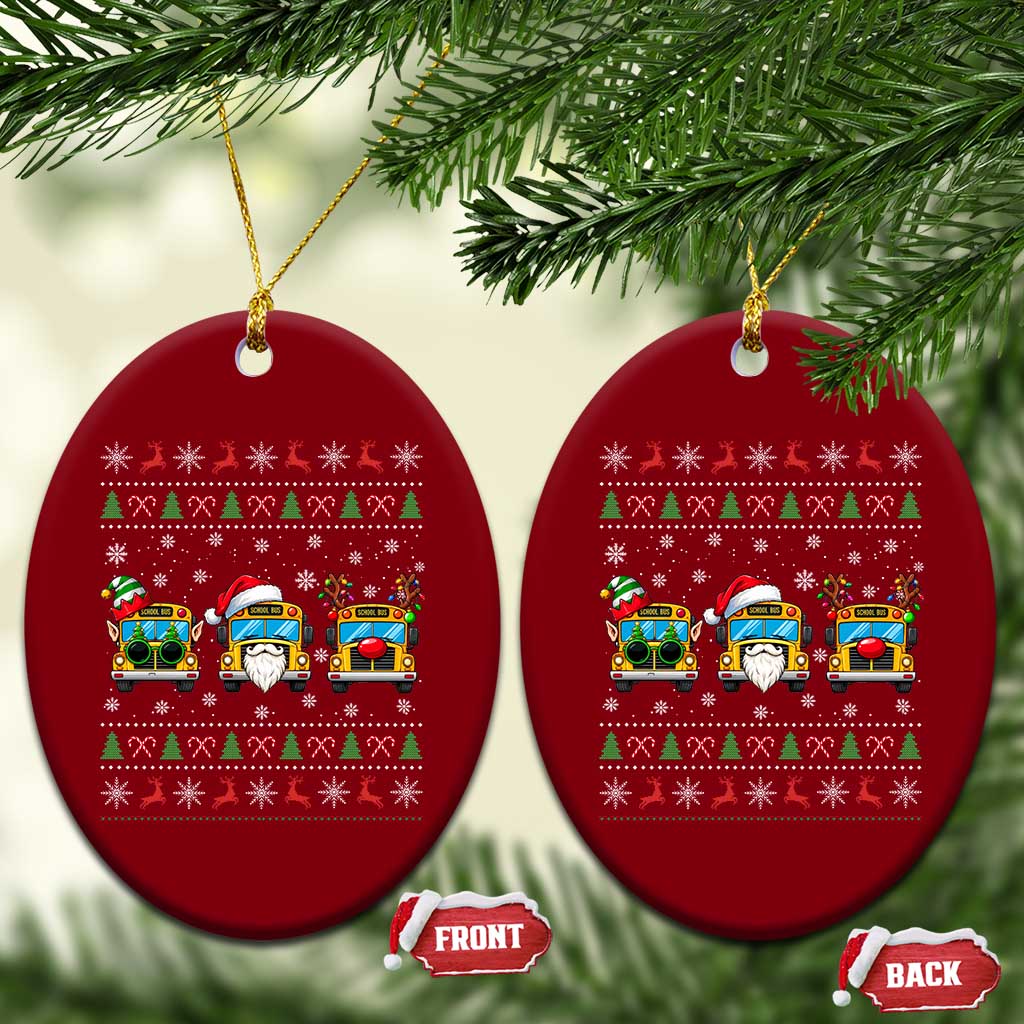 School Bus Christmas Appreciation Ceramic Ornament Transportation Staff Holiday Gift TS12