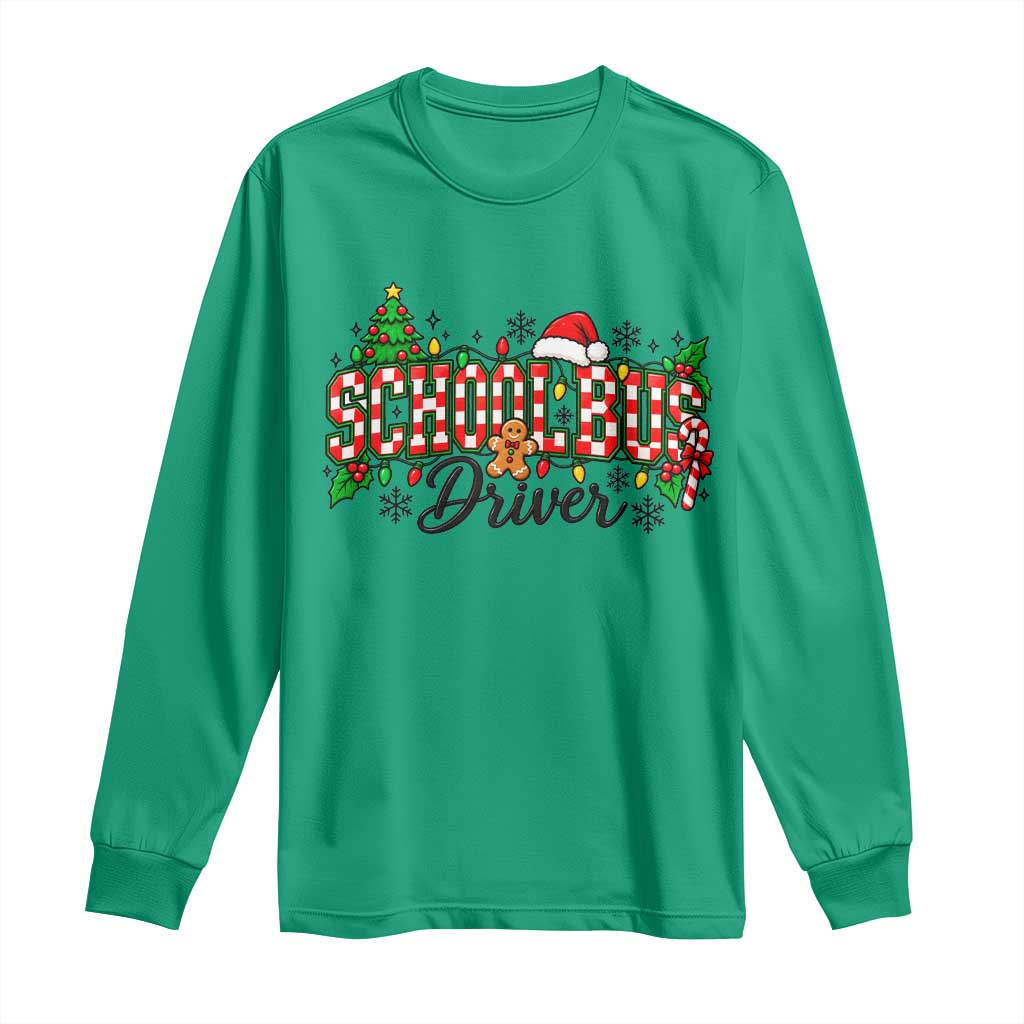 School Bus Driver Christmas Long Sleeve Shirt Transportation Appreciation Gift TS12
