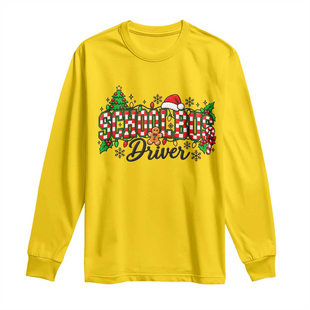 School Bus Driver Christmas Long Sleeve Shirt Transportation Appreciation Gift TS12