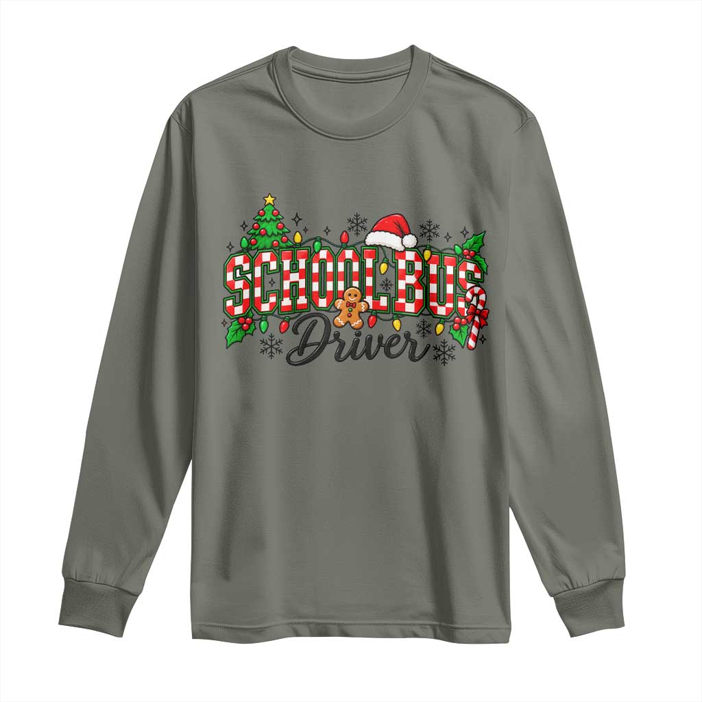 School Bus Driver Christmas Long Sleeve Shirt Transportation Appreciation Gift TS12