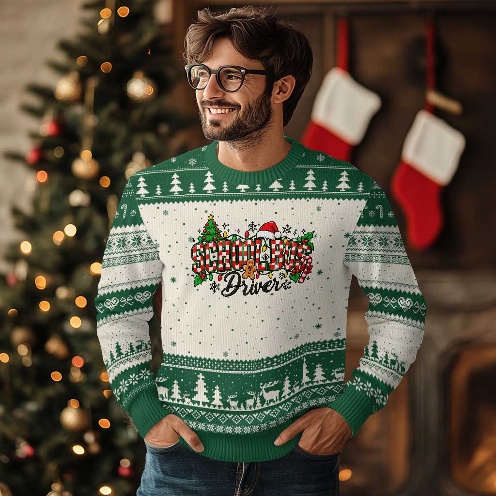 School Bus Driver Xmas Ugly Christmas Sweater Transportation Appreciation Gift TS12