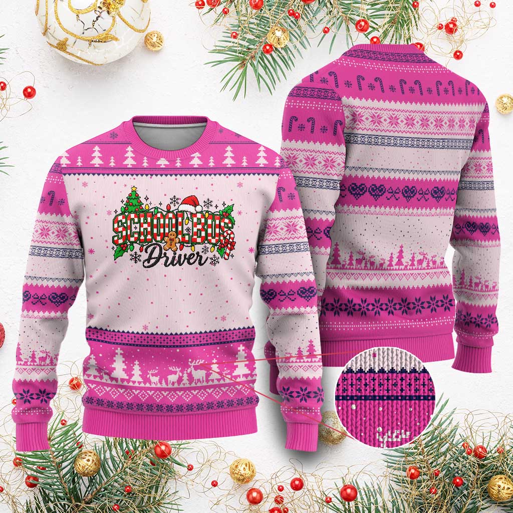 School Bus Driver Xmas Ugly Christmas Sweater Transportation Appreciation Gift TS12