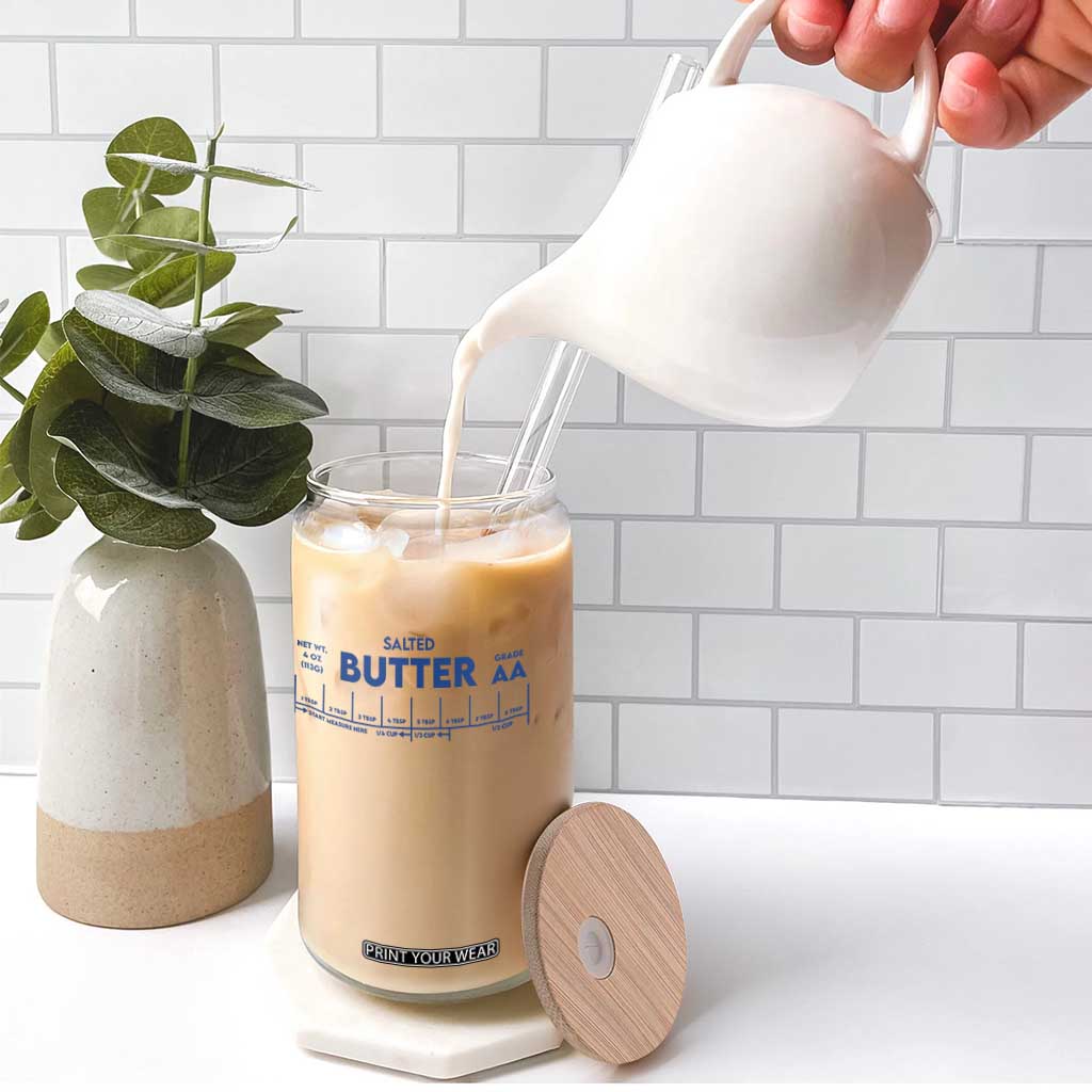 Smooth Salted Butter Funny Baker Halloween Simple Costume Glass Can TS11