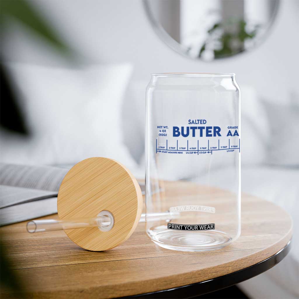 Smooth Salted Butter Funny Baker Halloween Simple Costume Glass Can TS11