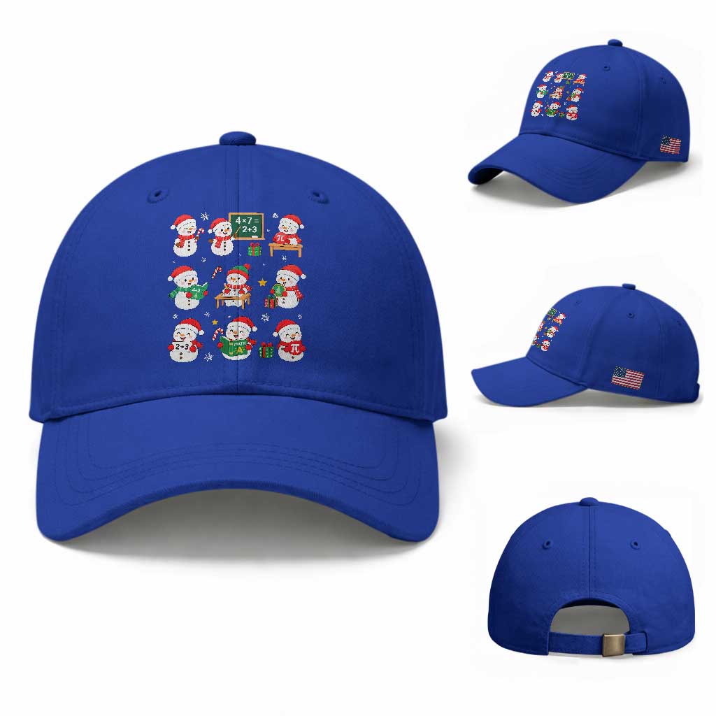 Snowman Christmas Math Teacher Baseball Cap Funny Educator Xmas Gift TS12