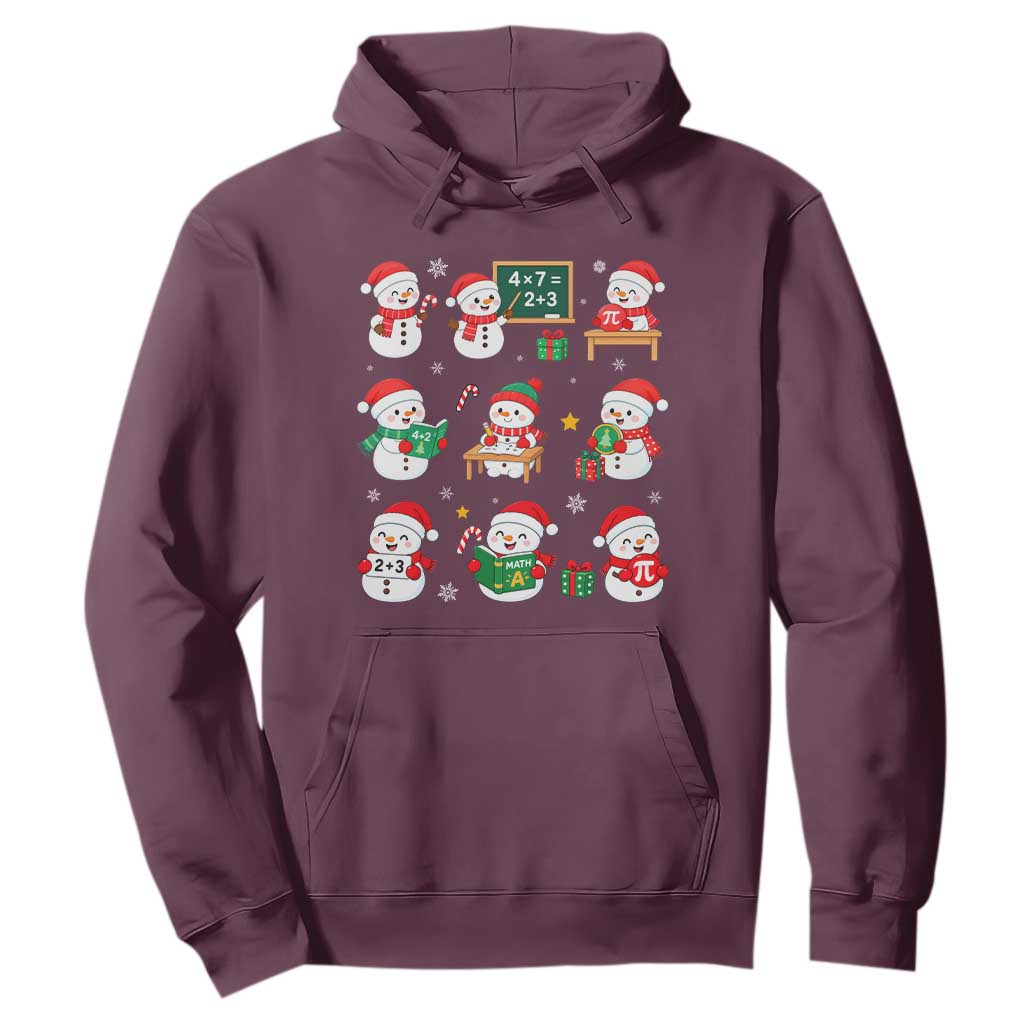 Snowman Christmas Math Teacher Hoodie Funny Educator Xmas Gift TS12