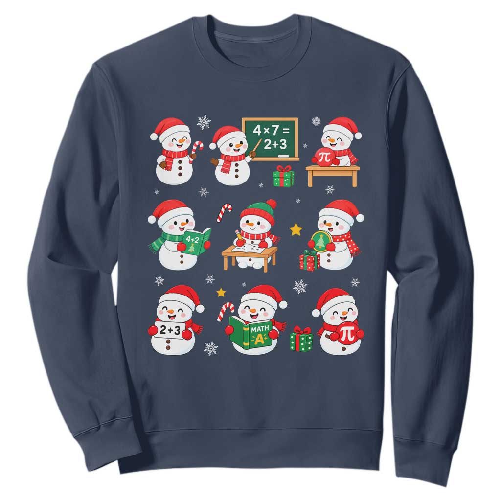 Snowman Christmas Math Teacher Sweatshirt Funny Educator Xmas Gift TS12