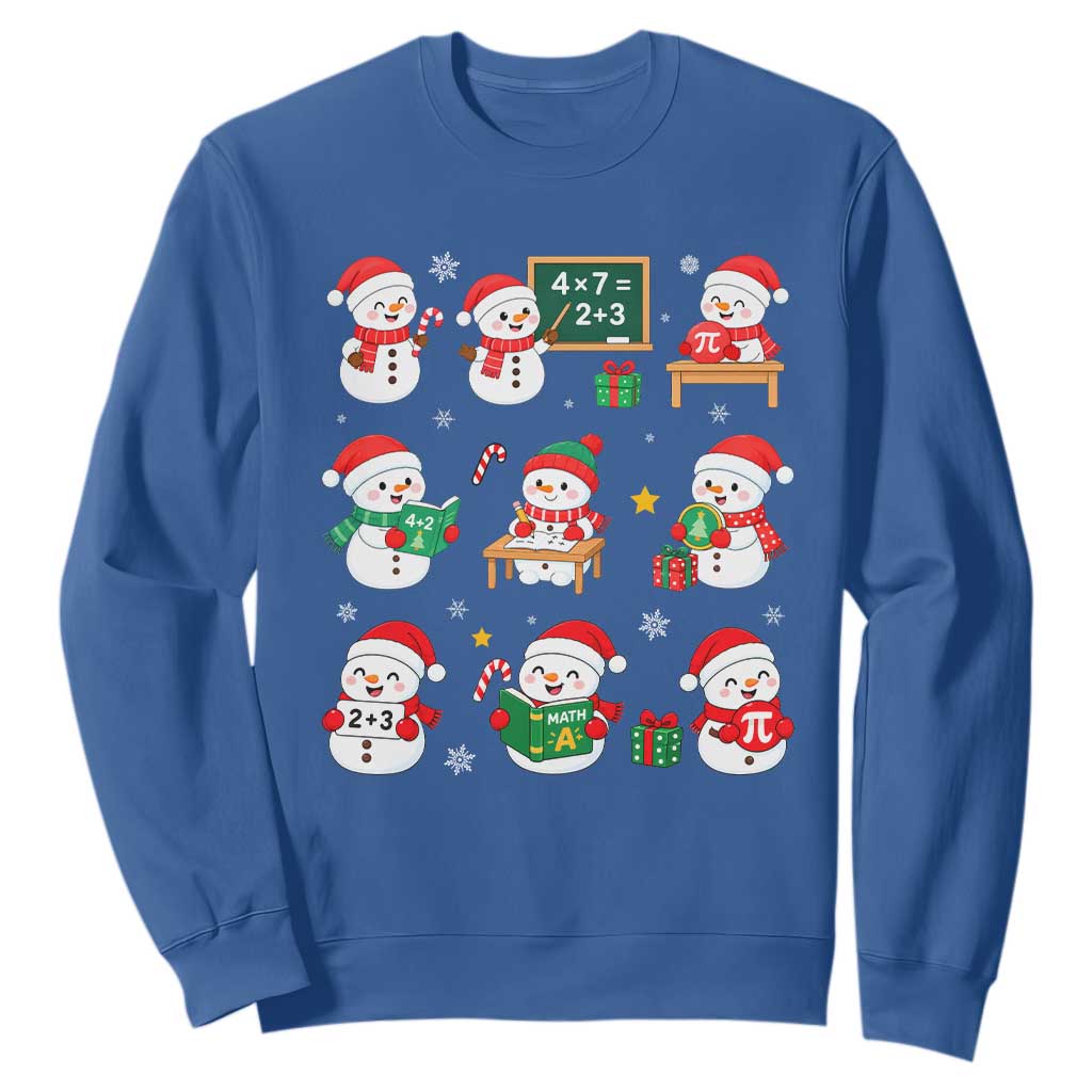 Snowman Christmas Math Teacher Sweatshirt Funny Educator Xmas Gift TS12