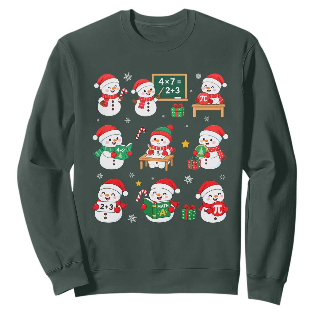 Snowman Christmas Math Teacher Sweatshirt Funny Educator Xmas Gift TS12