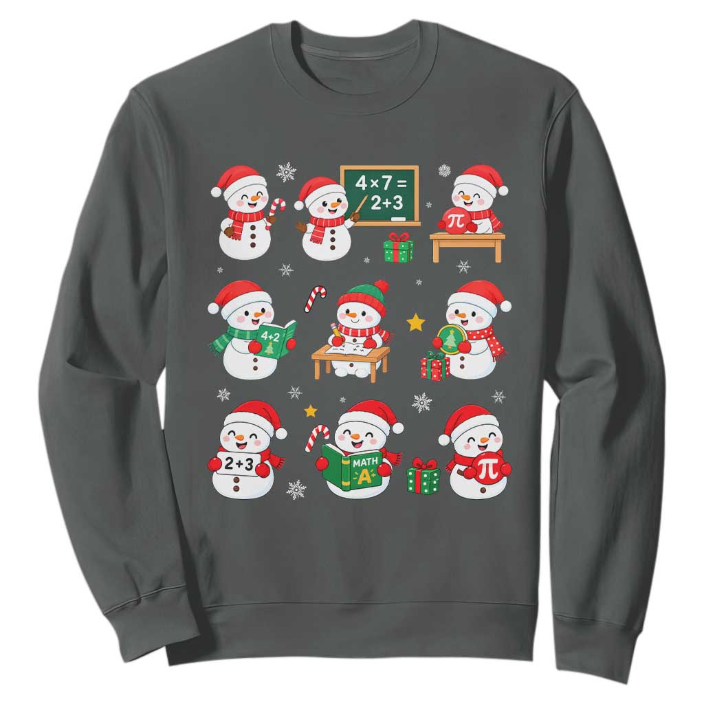 Snowman Christmas Math Teacher Sweatshirt Funny Educator Xmas Gift TS12