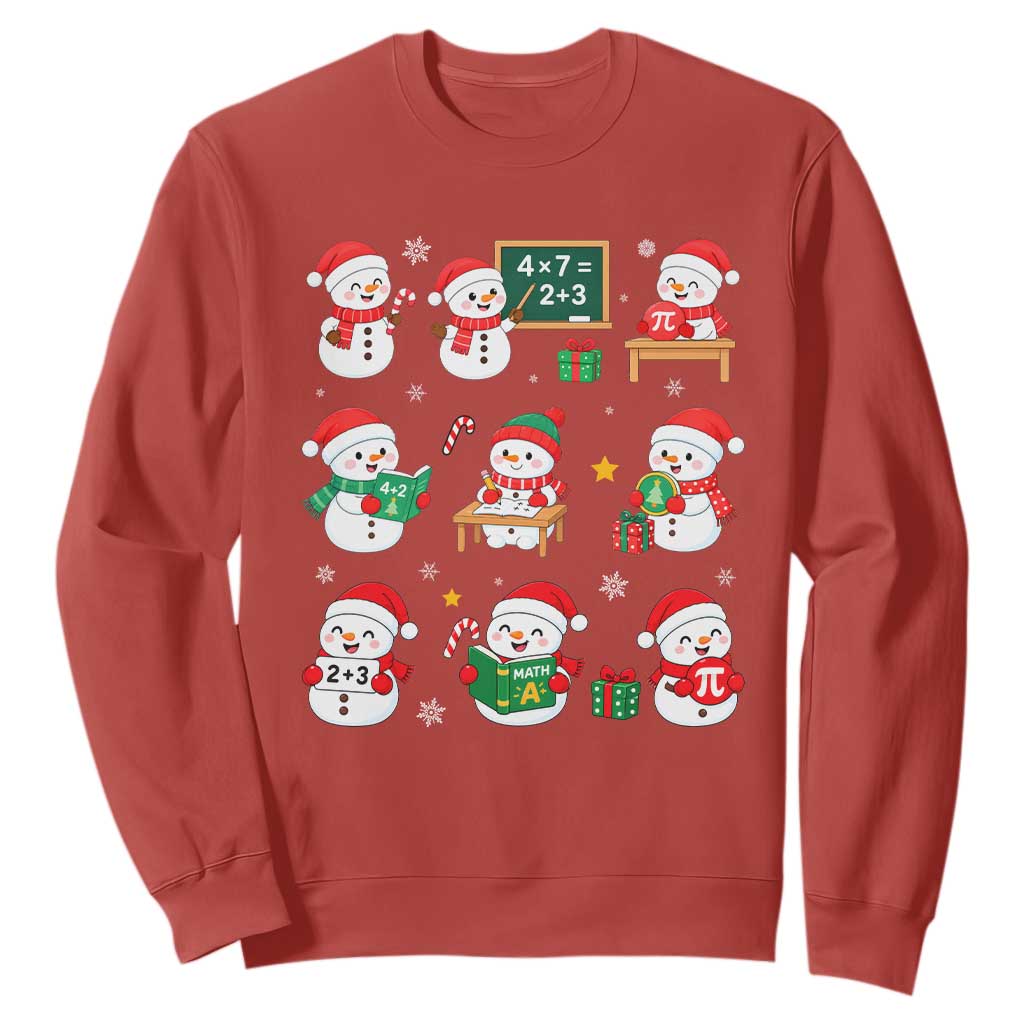 Snowman Christmas Math Teacher Sweatshirt Funny Educator Xmas Gift TS12
