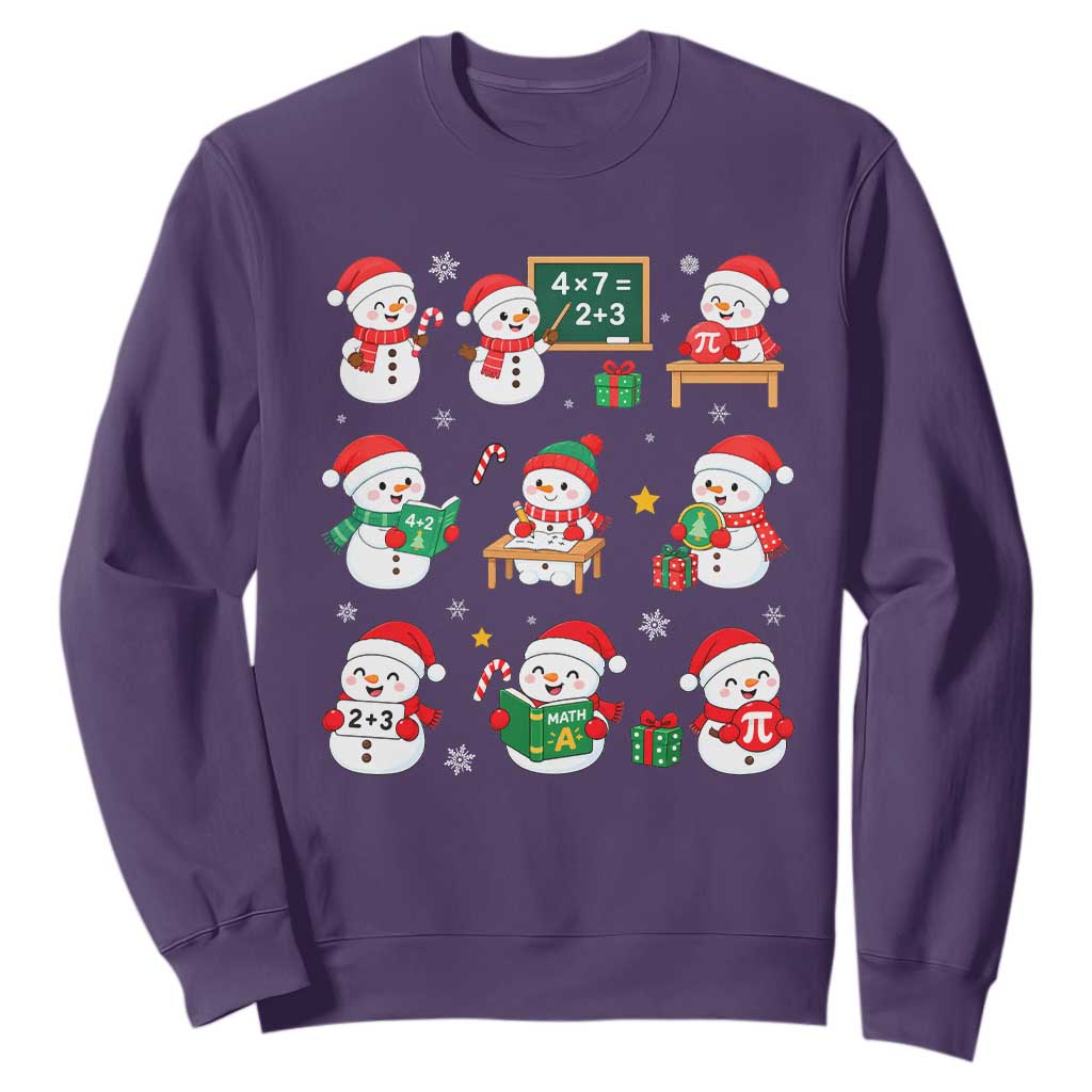 Snowman Christmas Math Teacher Sweatshirt Funny Educator Xmas Gift TS12