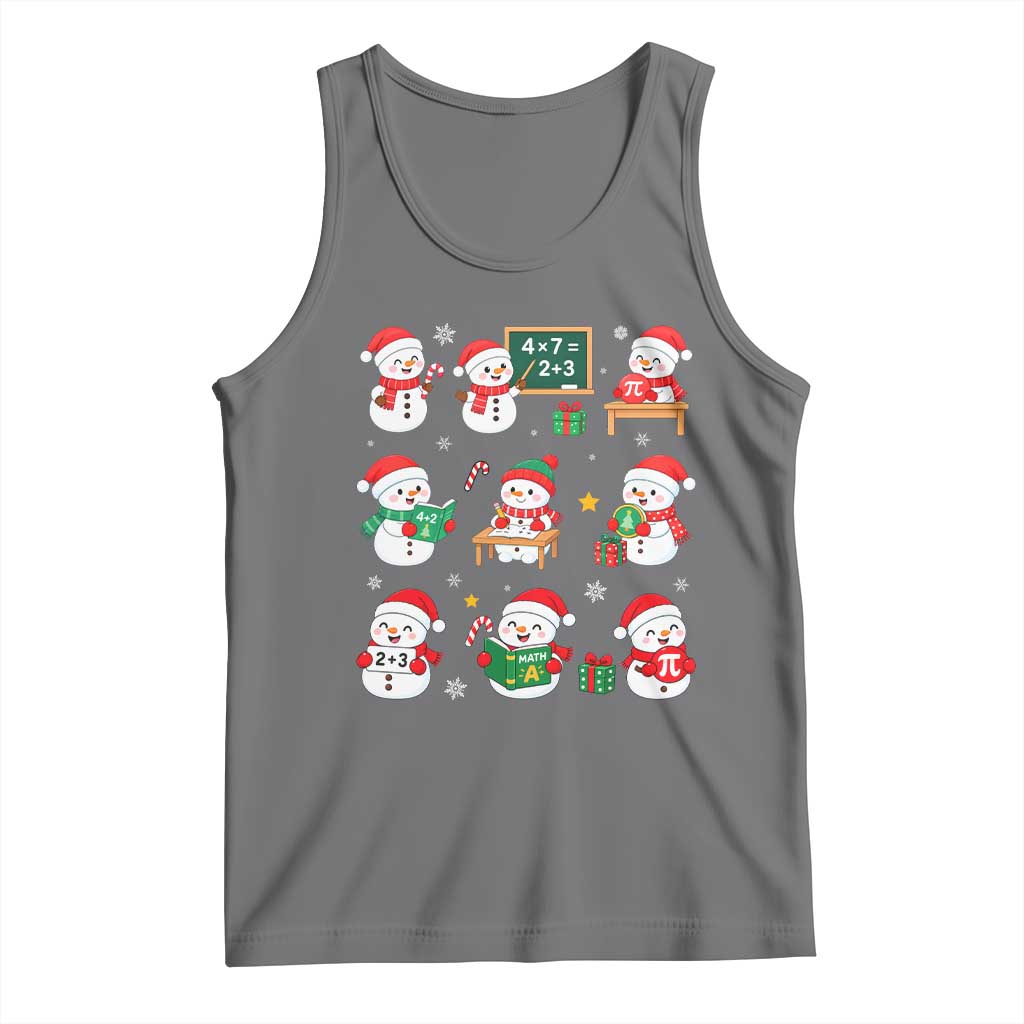 Snowman Christmas Math Teacher Tank Top Funny Educator Xmas Gift TS12