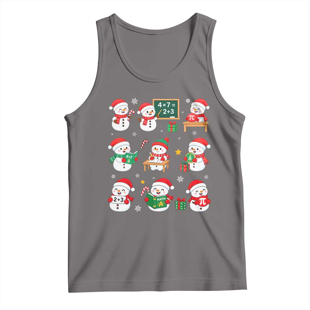 Snowman Christmas Math Teacher Tank Top Funny Educator Xmas Gift TS12