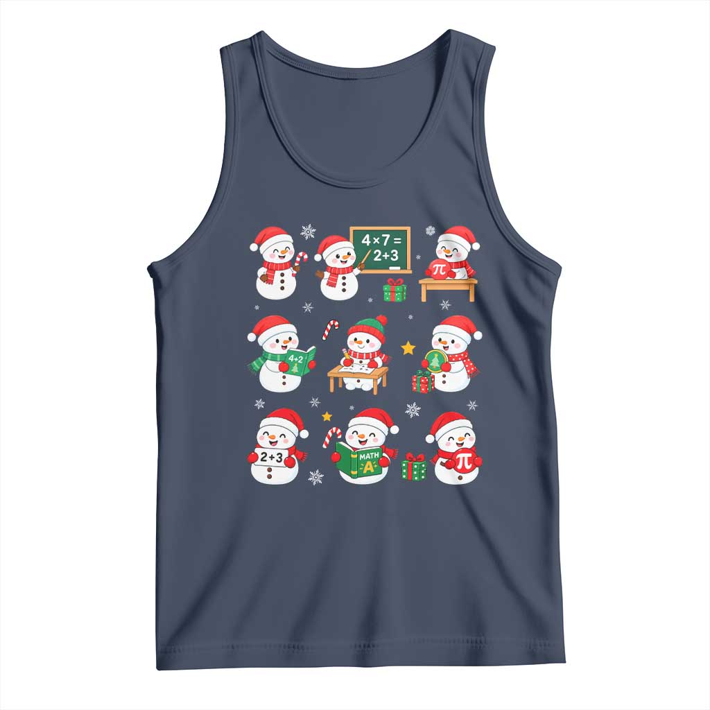 Snowman Christmas Math Teacher Tank Top Funny Educator Xmas Gift TS12