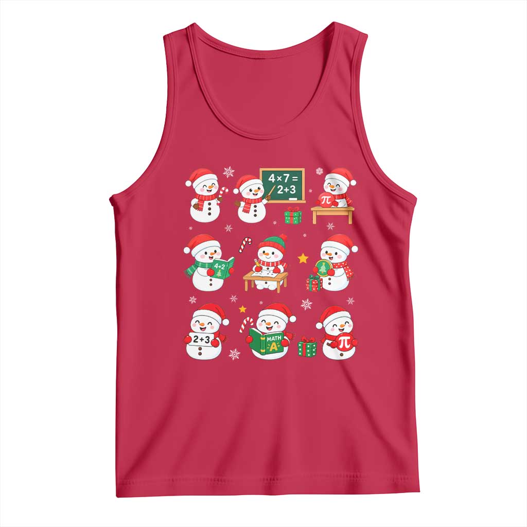 Snowman Christmas Math Teacher Tank Top Funny Educator Xmas Gift TS12