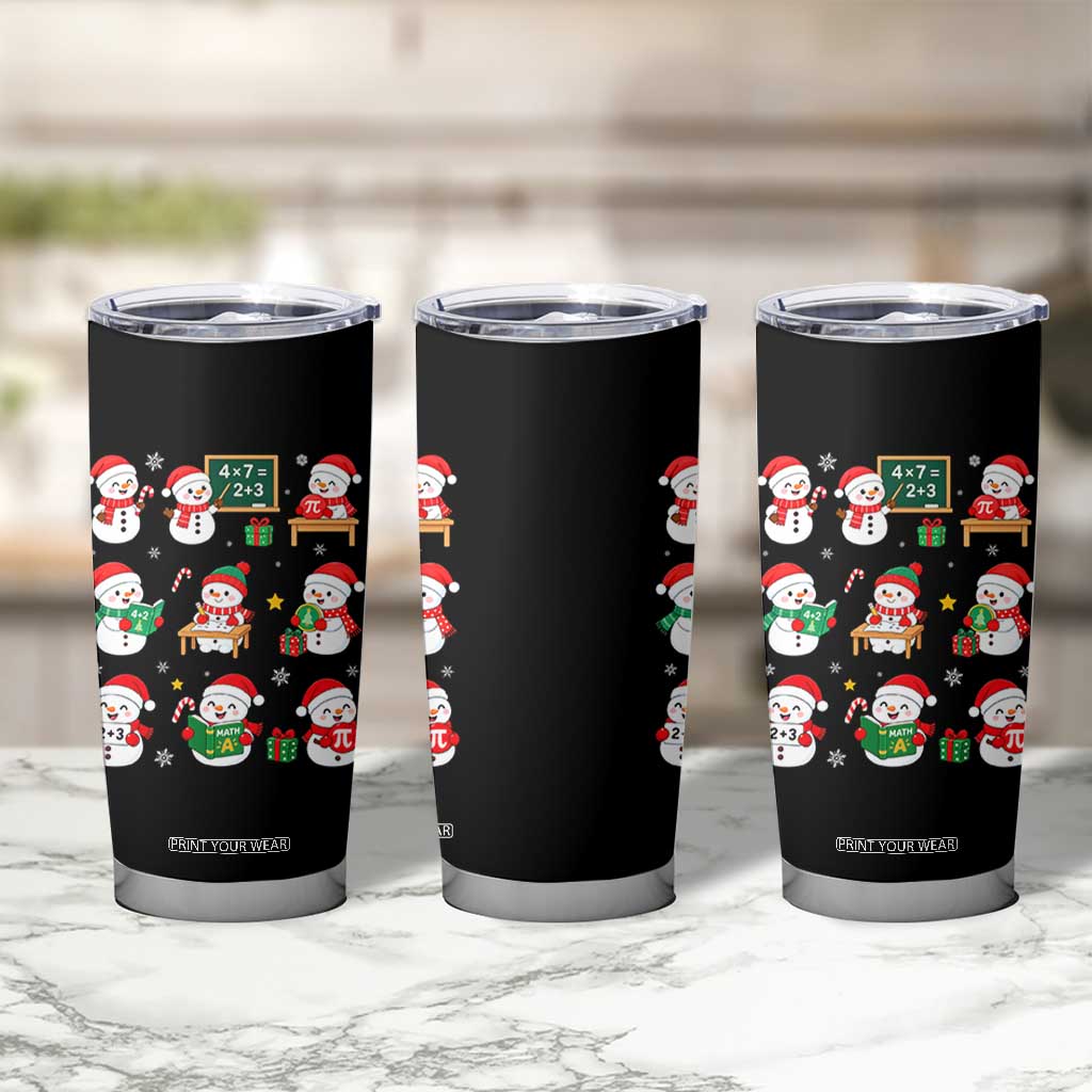 Snowman Christmas Math Teacher Tumbler Cup Funny Educator Xmas Gift TS12