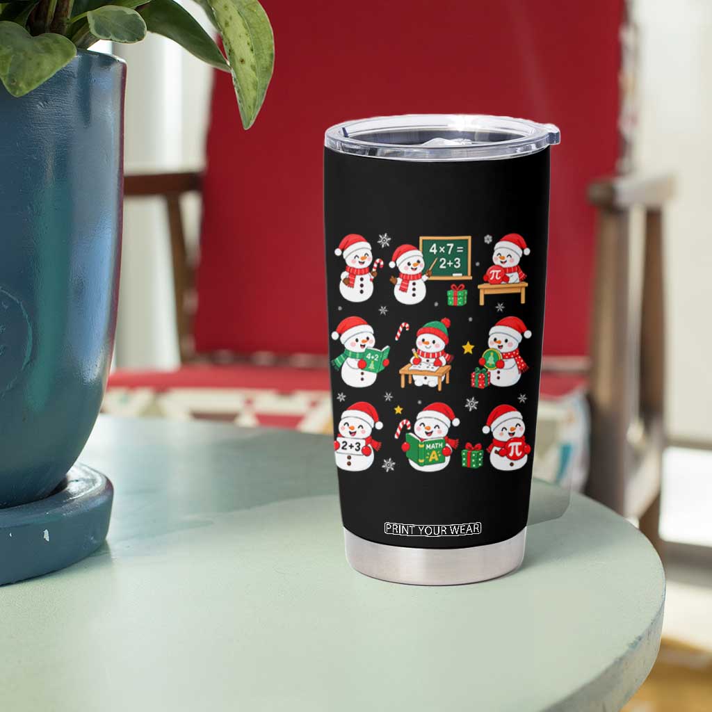 Snowman Christmas Math Teacher Tumbler Cup Funny Educator Xmas Gift TS12