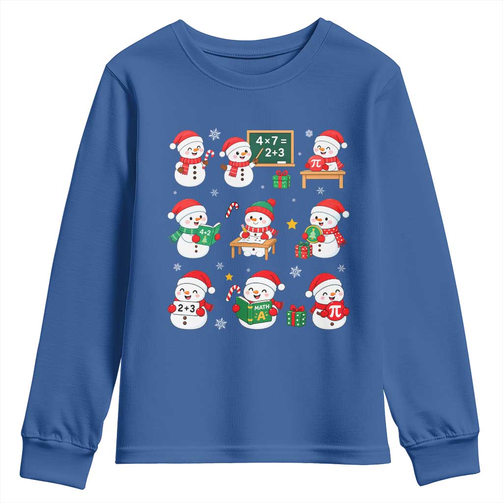Snowman Christmas Math Teacher Youth Sweatshirt Funny Educator Xmas Gift TS12