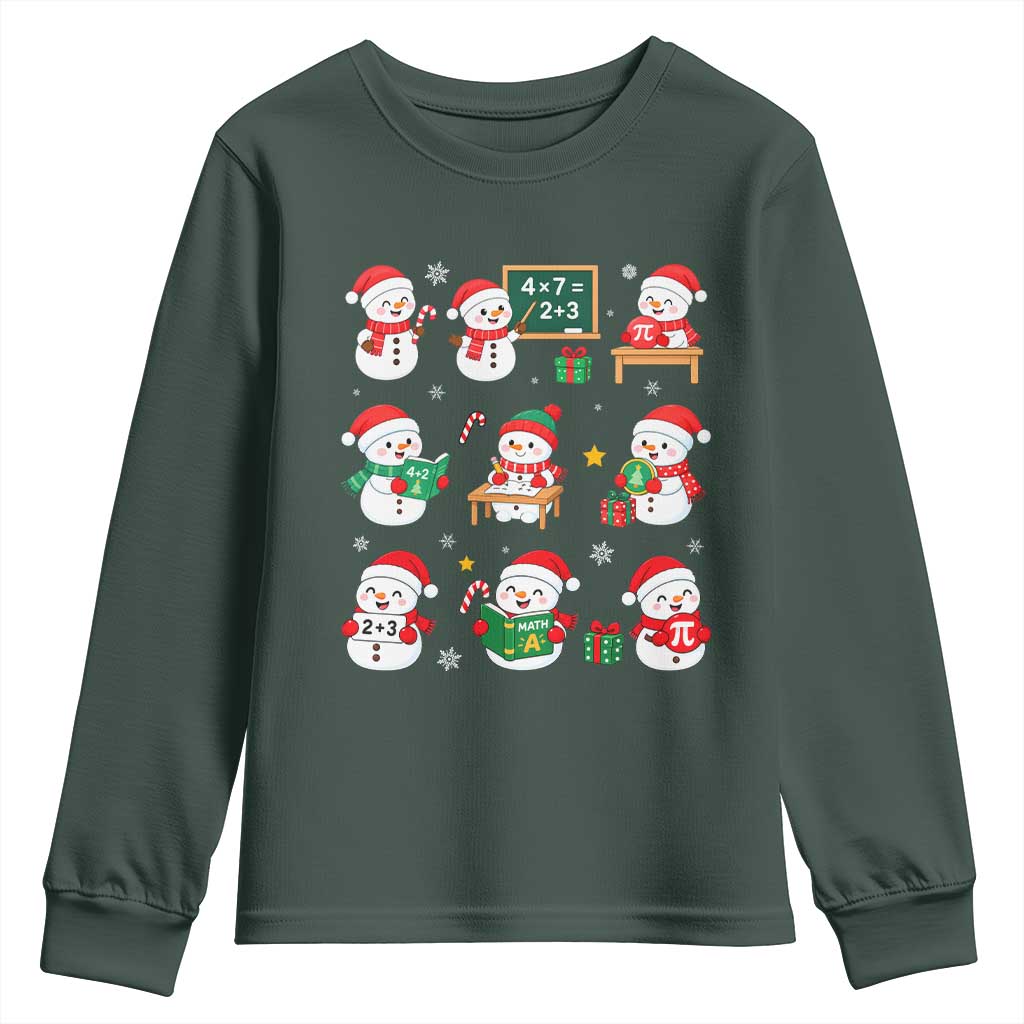 Snowman Christmas Math Teacher Youth Sweatshirt Funny Educator Xmas Gift TS12