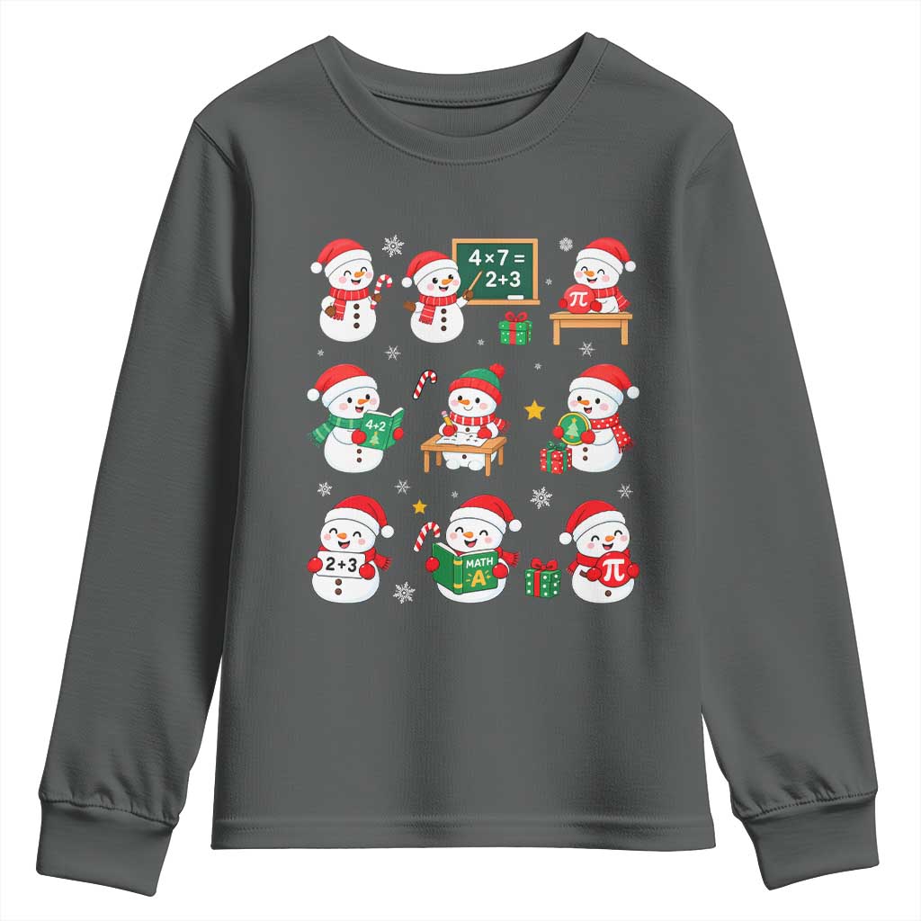 Snowman Christmas Math Teacher Youth Sweatshirt Funny Educator Xmas Gift TS12
