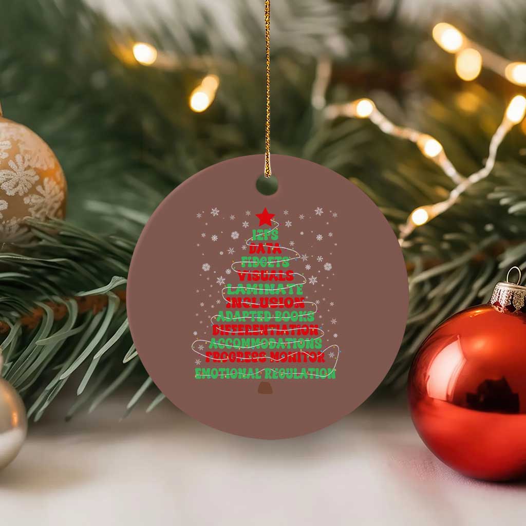 SPED Teacher Holiday Ceramic Ornament Christmas Tree IEP Inclusion Gift TS12