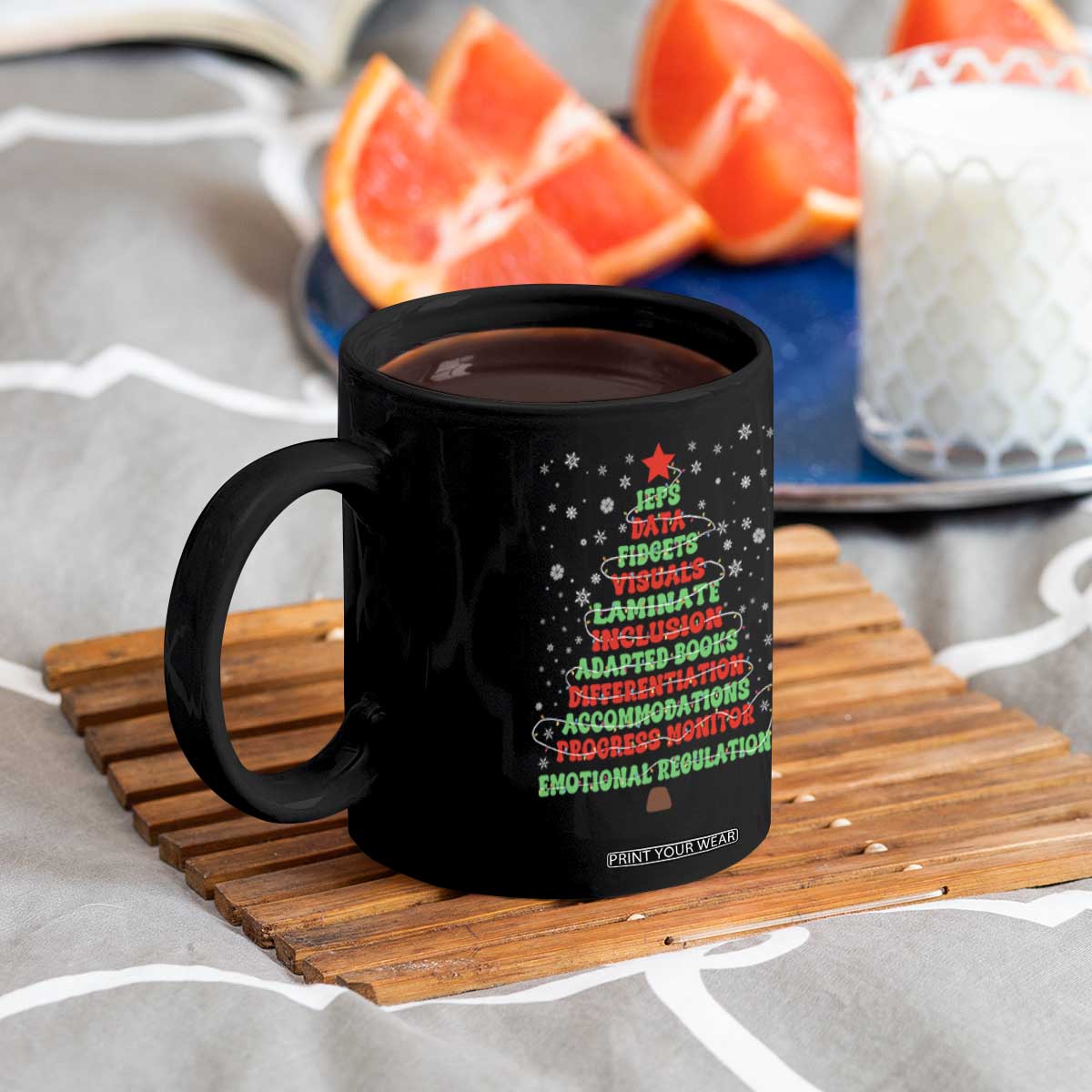 SPED Teacher Holiday Coffee Mug Christmas Tree IEP Inclusion Gift TS12