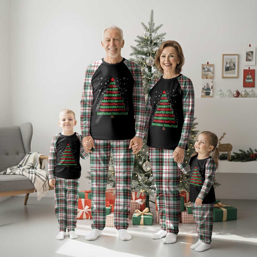 SPED Teacher Holiday Plaid Pajama Set Christmas Tree IEP Inclusion Gift TS12