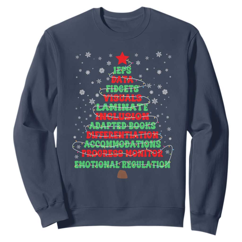 SPED Teacher Holiday Sweatshirt Christmas Tree IEP Inclusion Gift TS12