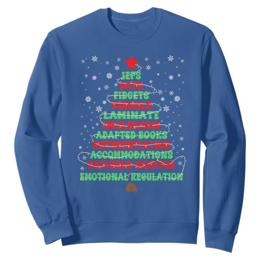 SPED Teacher Holiday Sweatshirt Christmas Tree IEP Inclusion Gift TS12
