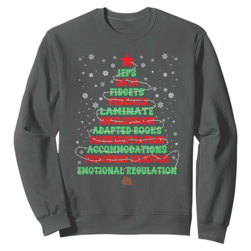 SPED Teacher Holiday Sweatshirt Christmas Tree IEP Inclusion Gift TS12