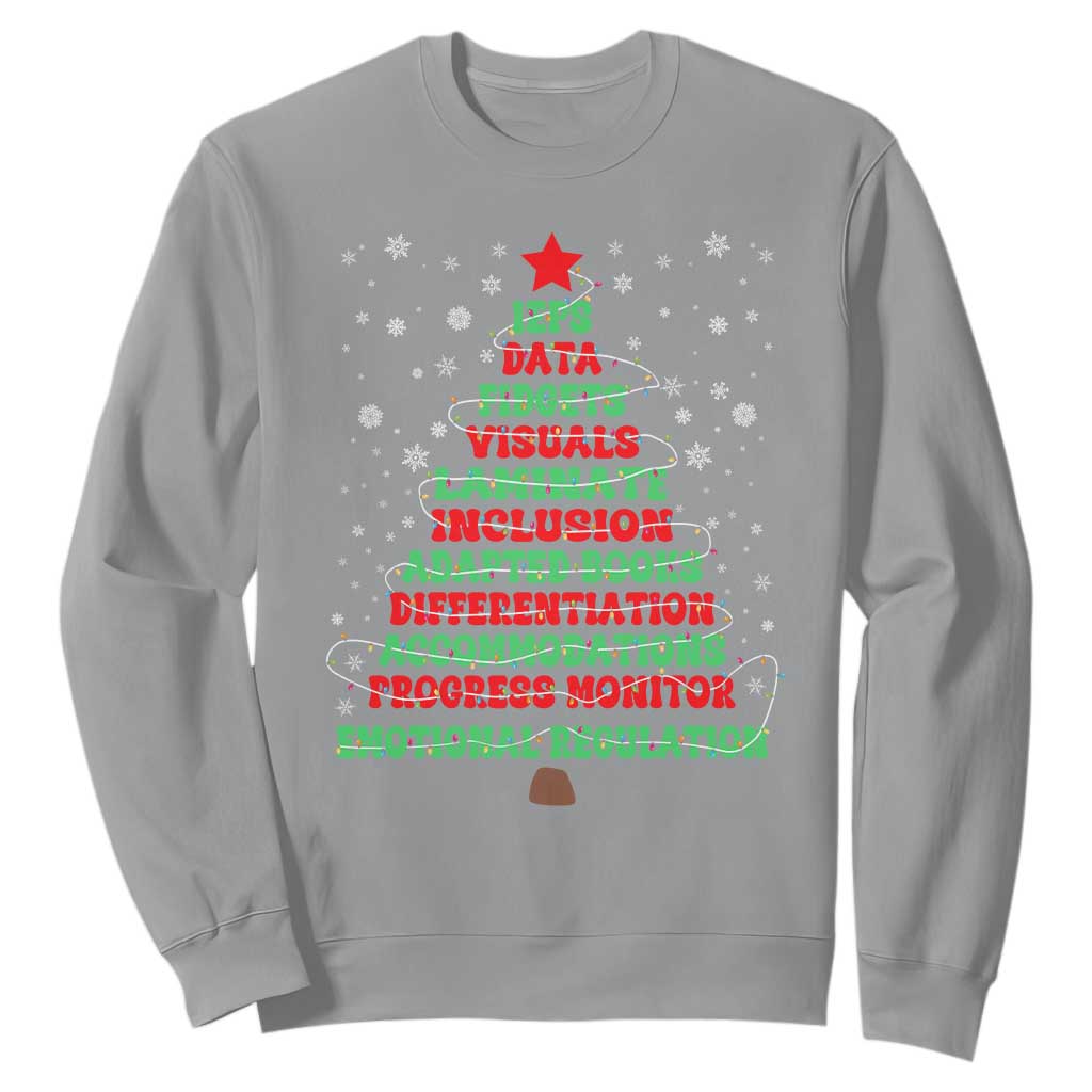 SPED Teacher Holiday Sweatshirt Christmas Tree IEP Inclusion Gift TS12