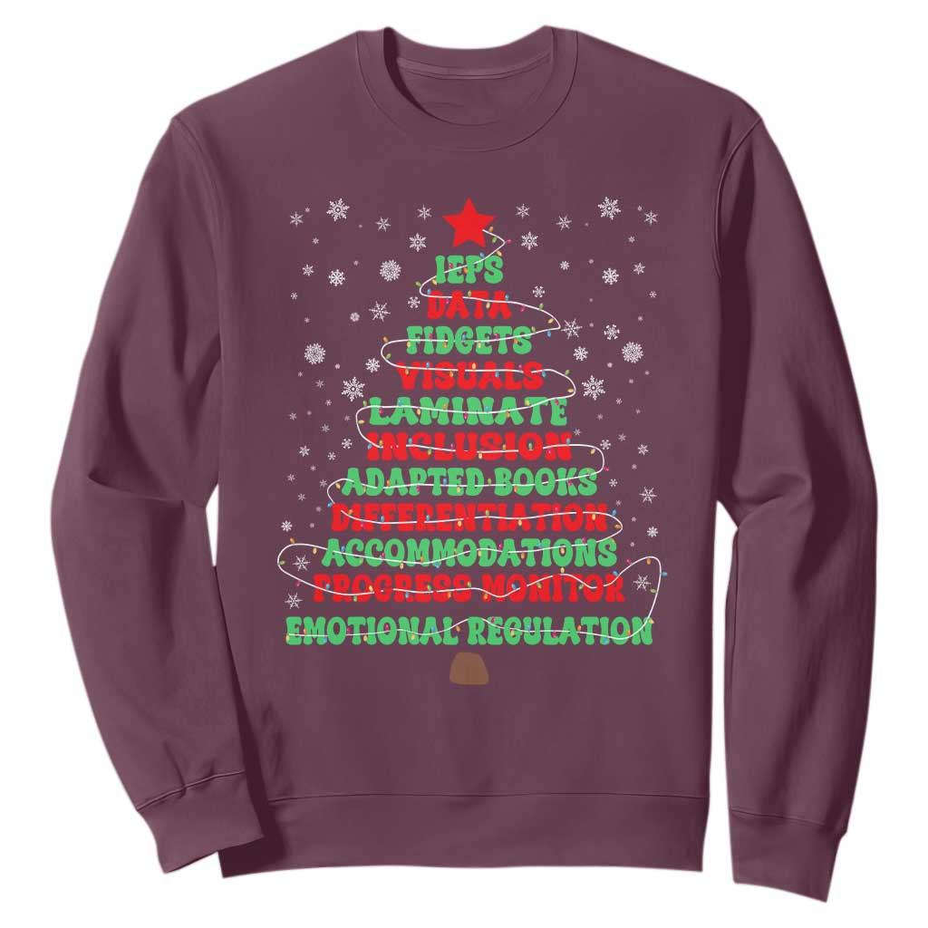 SPED Teacher Holiday Sweatshirt Christmas Tree IEP Inclusion Gift TS12