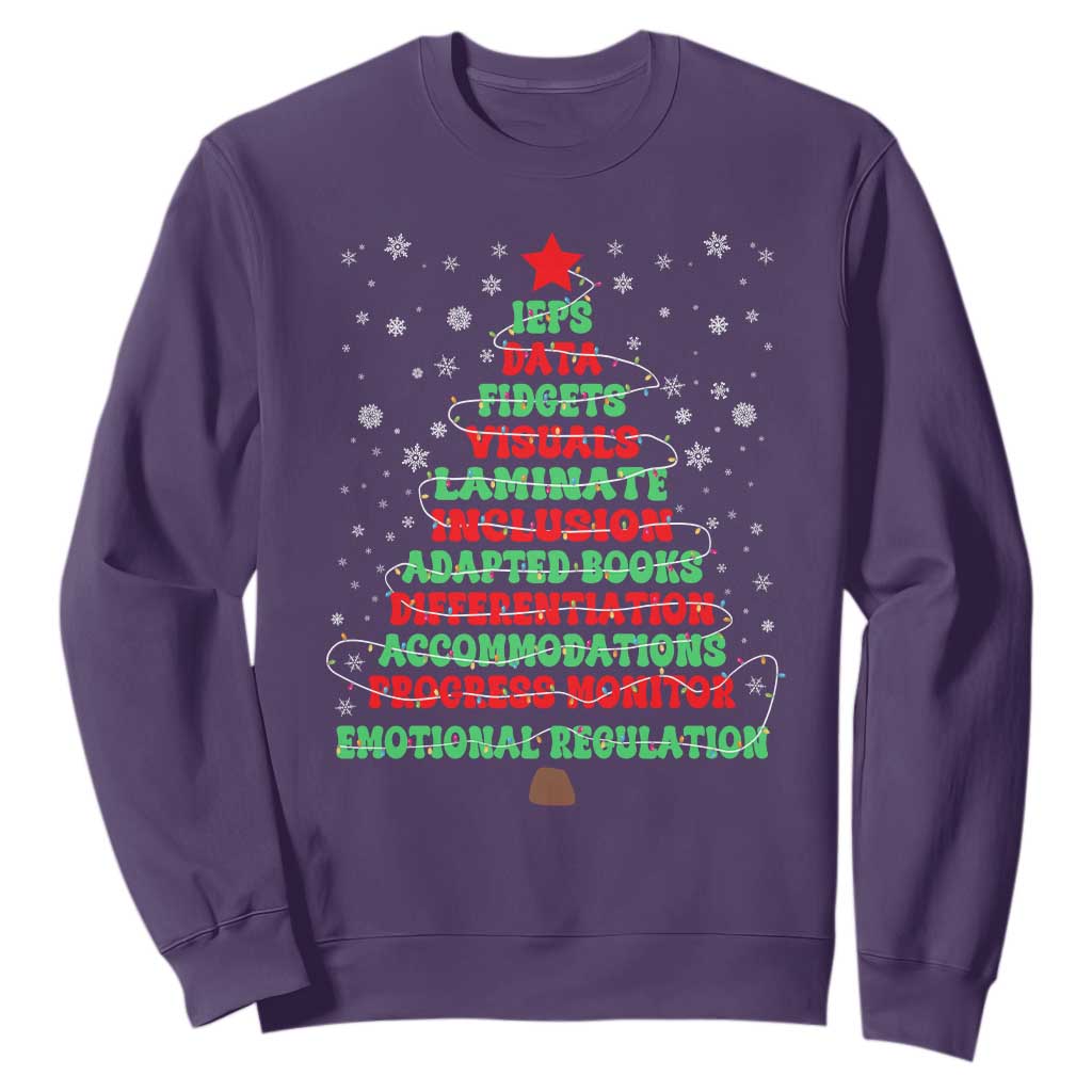 SPED Teacher Holiday Sweatshirt Christmas Tree IEP Inclusion Gift TS12
